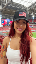 American Flag Trucker Hat  |  Black USA Snapback