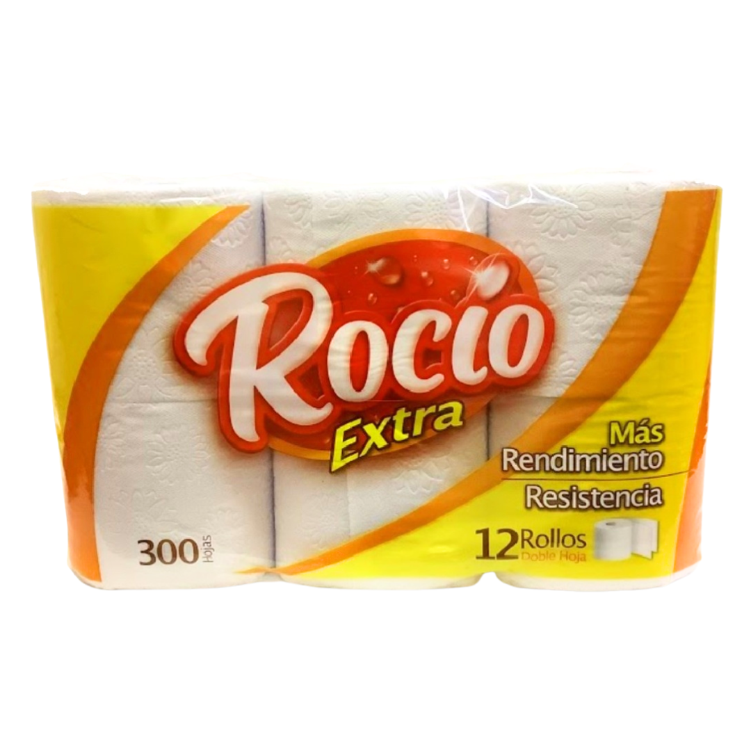 Rocío Extra Toilet Paper, 12 Roll Pack (300 Sheets Each)